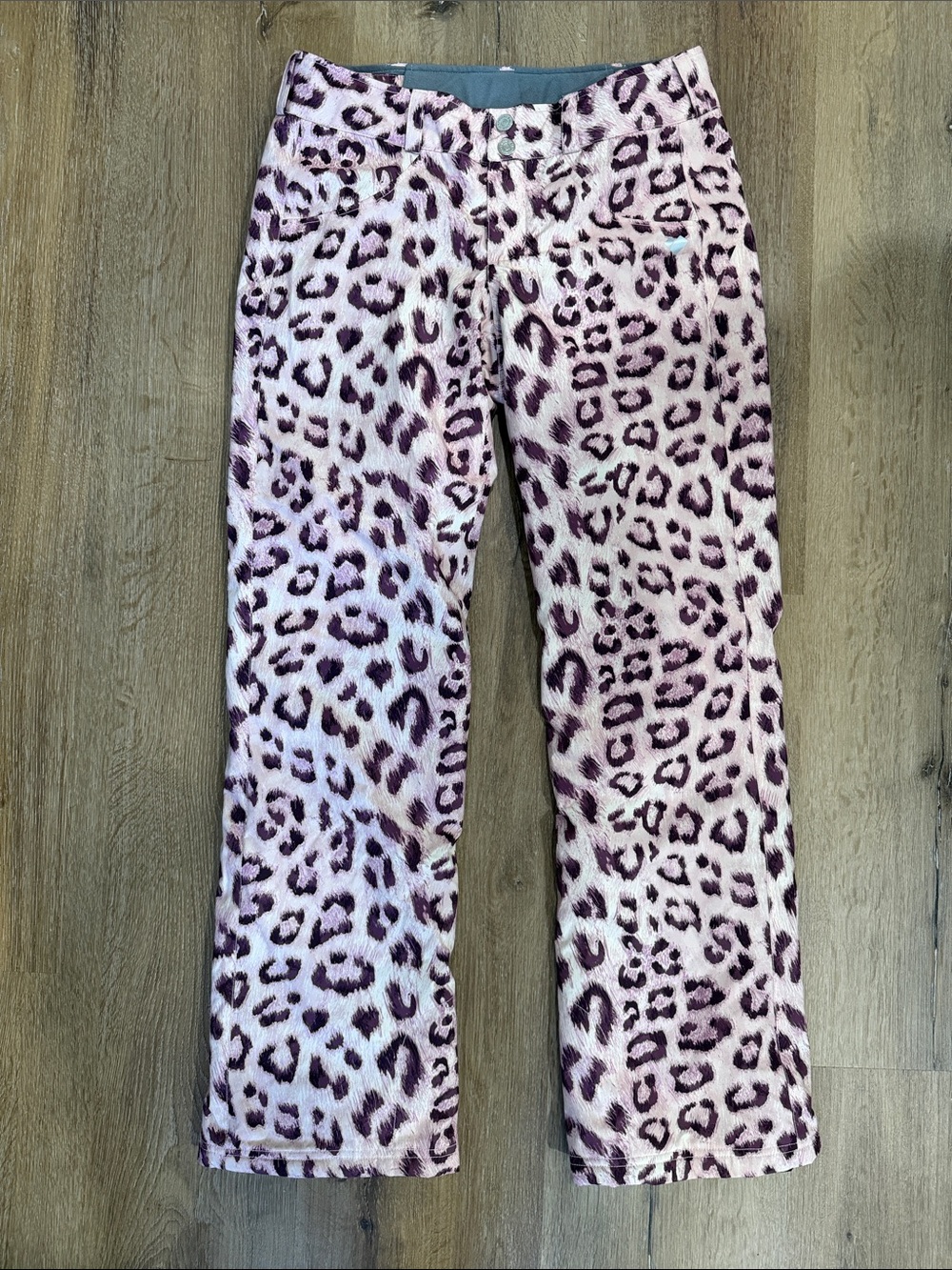 Obermeyer Petra Ski Pants Purple Pink Cheetah Animal Print | Size 6